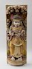 INDIAN CARVED AND PAINTED WOOD FIGURAL PILASTER
