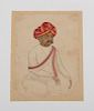 INDIAN SCHOOL: PORTRAIT OF A SEATED MAN WITH RED AND GOLD TURBAN; AND PORTRAIT OF A MAN IN YELLOW