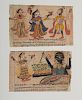 INDIAN SCHOOL: FIVE ILLUSTRATED MANUSCRIPT PAGES