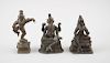 GROUP OF THREE INDIAN FIGURAL BRONZES
