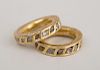 PAIR OF 14K GOLD AND DIAMOND RINGS, POSSIBLY INDIAN
