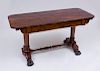 ENGLISH COLONIAL CARVED ROSEWOOD LIBRARY TABLE