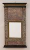 NORTHERN EUROPEAN DECORATIVE REVERSE-PAINTED GLASS PIER MIRROR WITH MARINE CORAL MOTIFS