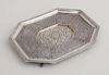 INDIAN EMBOSSED SILVER CHAMFERED RECTANGULAR TRAY
