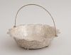 INDIAN SILVER FILIGREE BASKET WITH SWING HANDLE