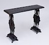 ENGLISH AESTHETIC MOVEMENT EBONIZED TABLE WITH BIRD-FORM SUPPORTS