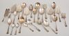 GROUP OF TWENTY-FOUR AESTHETIC MOVEMENT SILVER-PLATED FLATWARE SERVING ARTICLES
