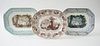 THREE STAFFORDSHIRE TRANSFER-PRINTED POTTERY PLATTERS WITH INDIAN VIEWS
