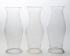 THREE LARGE CUT-GLASS HURRICANE SHADES