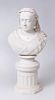 LARGE ROBINSON & LEADBEATER PARIAN BUST OF QUEEN VICTORIA ON PLINTH