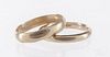 Two 14K yellow gold wedding bands