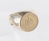 Mexican 1920 two and a half dollar gold coin ring