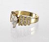 14k yellow gold diamond engagement ring
