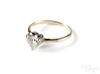 14K two tone gold and heart shaped diamond ring