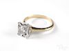14K gold and diamond ladies solitaire ring
