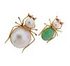 14k Gold Pearl Insect Brooch Lot