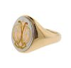 Cartier 14k Tri Color Gold Crest Seal Ring