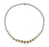 18k Gold Fancy Diamond Flower Necklace