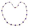 Antique  14k Gold Amethyst Bead Necklace