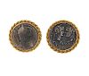 Large 14k Gold Ancient Coin Cufflinks