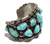 Wayne Cheama Zuni Silver & Turquoise Cuff Bracelet