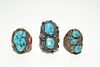 Navajo Silver & Turquoise Silver Rings, 3