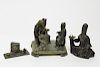 Chinese Hardstone & Metal Figures, 3 Pieces