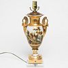 Old Paris Porcelain Urn Vase Lamp, Hand-Painted