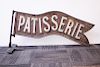 French Toleware Patisserie Sign, Vintage, on Stand