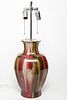 Chinese Oxblood-Glazed Octagonal Vase Lamp
