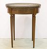 Louis XVI-Style Marble & Wood Gueridon Table