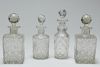 Colorless Cut Crystal & Glass Perfume Flasks, 4
