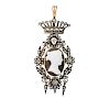 VICTORIAN MOURNING CAMEO PENDANT BROOCH