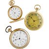 GOLD OR FILLED POCKET WATCHES, INCL. TIFFANY & CO.