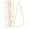 FOUR AKOYA PEARL OR GOLD NECKLACES