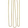 THREE YELLOW GOLD CHAIN NECKLACES