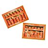 HARRY FIRESIDE CORAL & YELLOW GOLD ABACUS CUFFLINKS