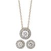 DIAMOND & WHITE GOLD NECKLACE & EARRINGS