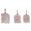 Angel Skin Coral Cameo Pendant and Earrings