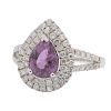 GIA Certified Unheated Purple-Pink Sapphire and Diamond Orianne Ring in Platinum