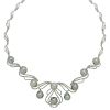 Orianne Cultured South Sea Pearl and Diamond Necklace in 14 Karat White Gold
