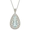 Aquamarine and Diamond Necklace in Platinum