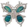 Opal and Diamond Butterfly Brooch in 18 Karat White Gold