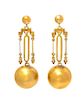 * A Pair of Victorian Yellow Gold Girandole Earrings, 4.30 dwts.