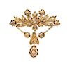 * An Antique Diamond Floral Motif Brooch, Late 19th Century, 15.30 dwts.