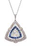 A Platinum, Diamond and Sapphire Pendant, 6.10 dwts.