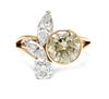 A Platinum, Yellow Gold, Colored Diamond and Diamond Ring, Van Cleef & Arpels, New York, 4.00 dwts.