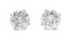 A Pair of White Gold and Clarity Enhanced Diamond Stud Earrings, 2.50 dwts.