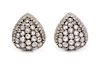 * A Pair of 18 Karat White Gold and Diamond 'Rosette' Earclips, Mouawad, 6.60 dwts.