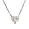 A White Gold and Diamond Heart Solitaire Pendant, 4.50 dwts.
